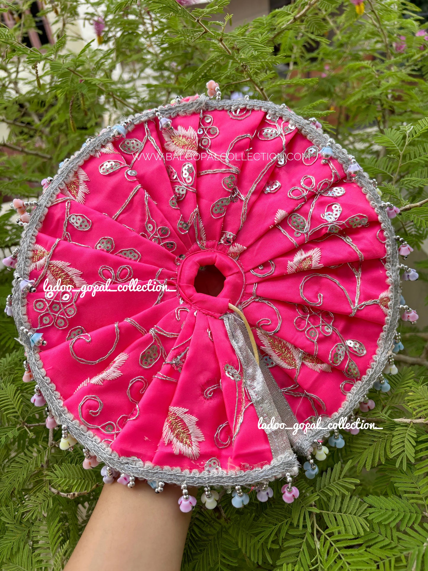 Heavy pink poshak for laddu gopal/ Radha rani