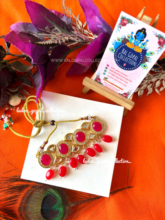 Heavy ruby kamarbandh for Radha krishna