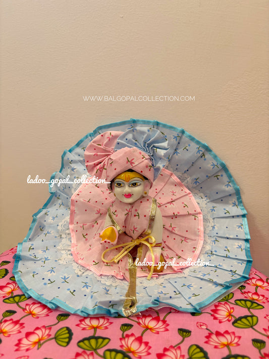Double frill cotton poshak with pagdi