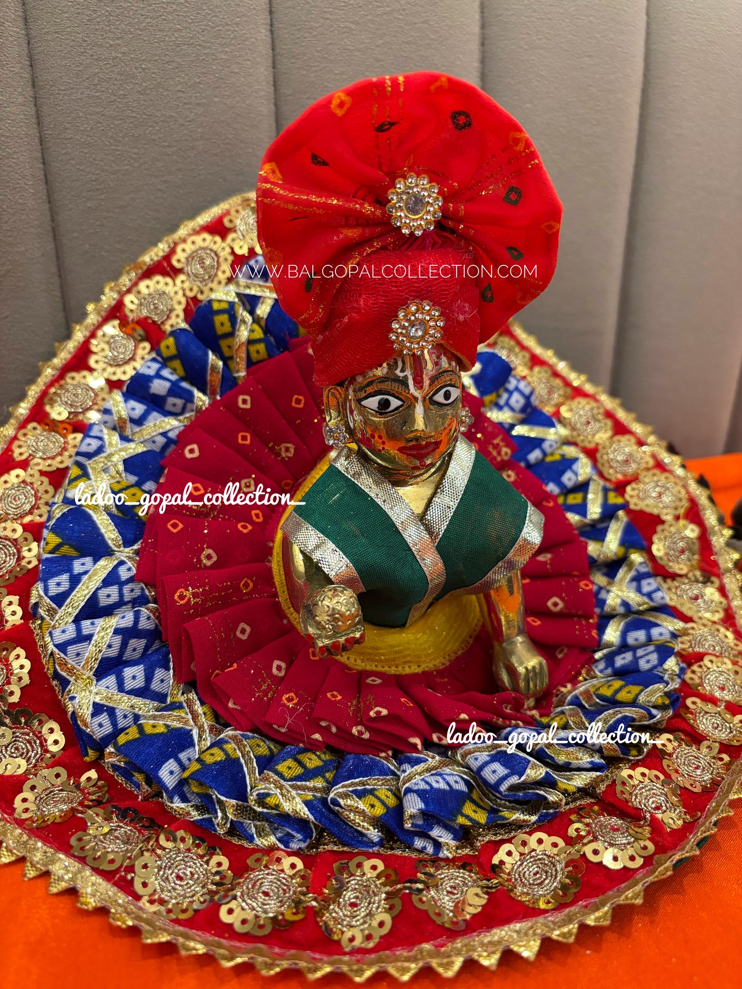 Heavy bandhej poshak for laddu gopal size 5