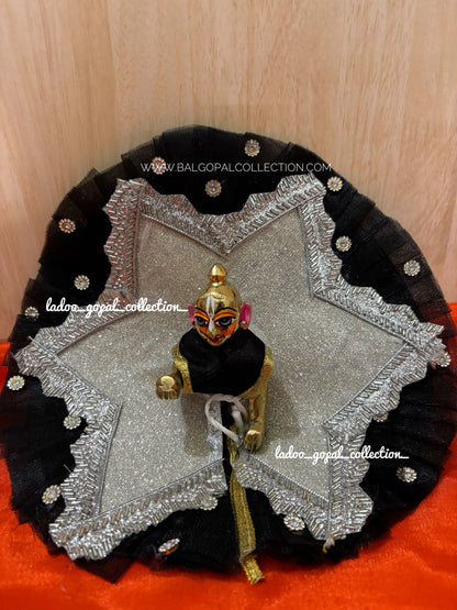 Black silver star poshak for laddu gopal