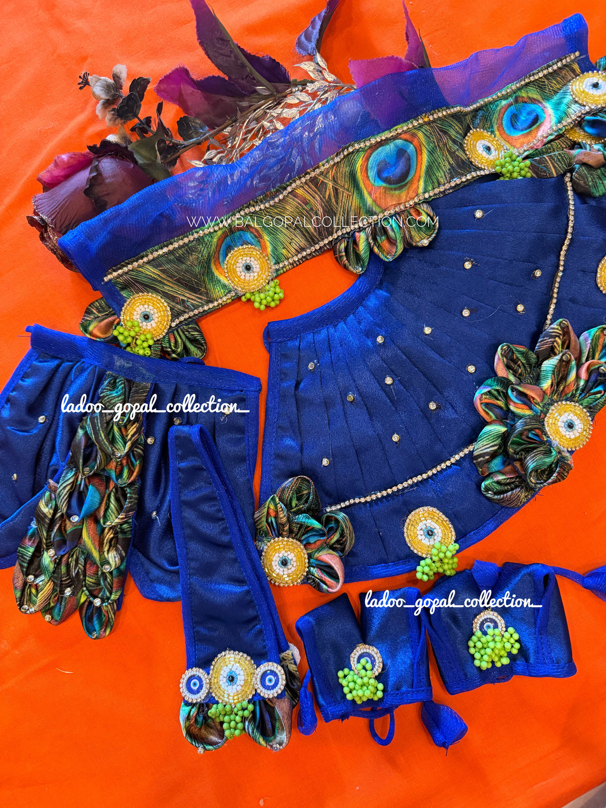 Premium blue radha krishna poshak (RK Set)