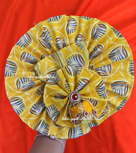 Heavy cotton poshak with pagdi for laddu gopal size 5