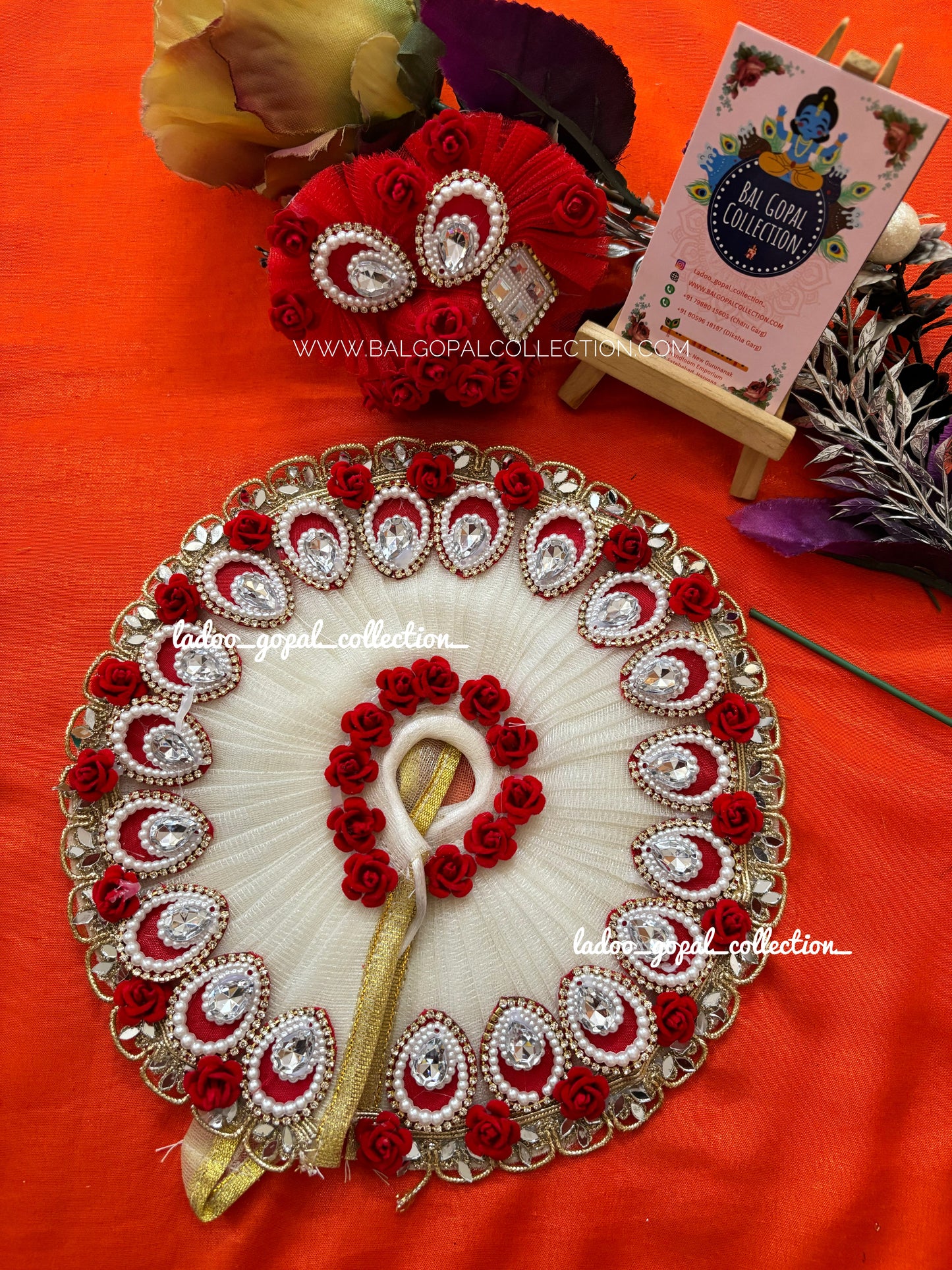 Heavy white poshak for laddu gopal