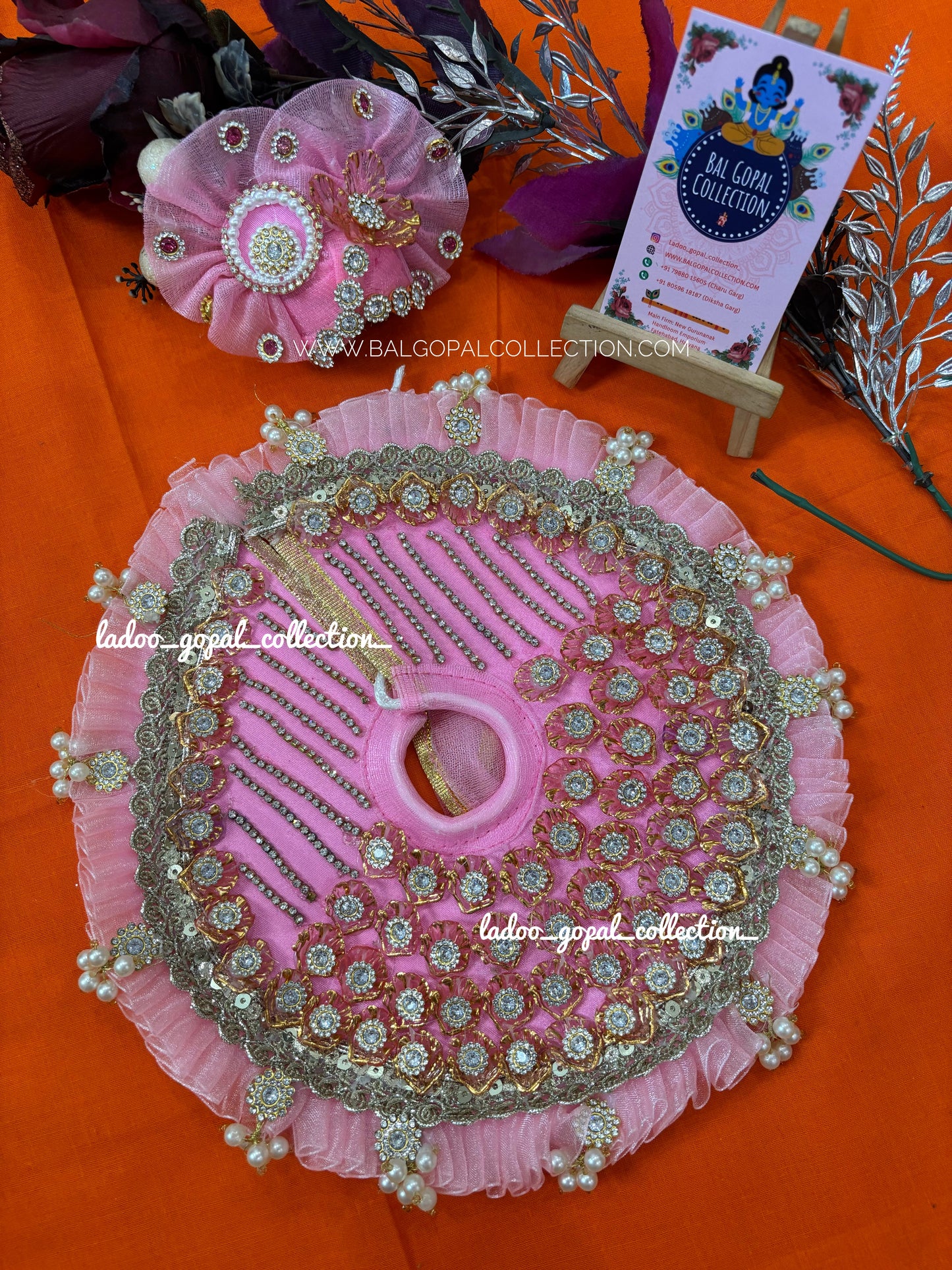 Gulabi raas laddu gopal poshak