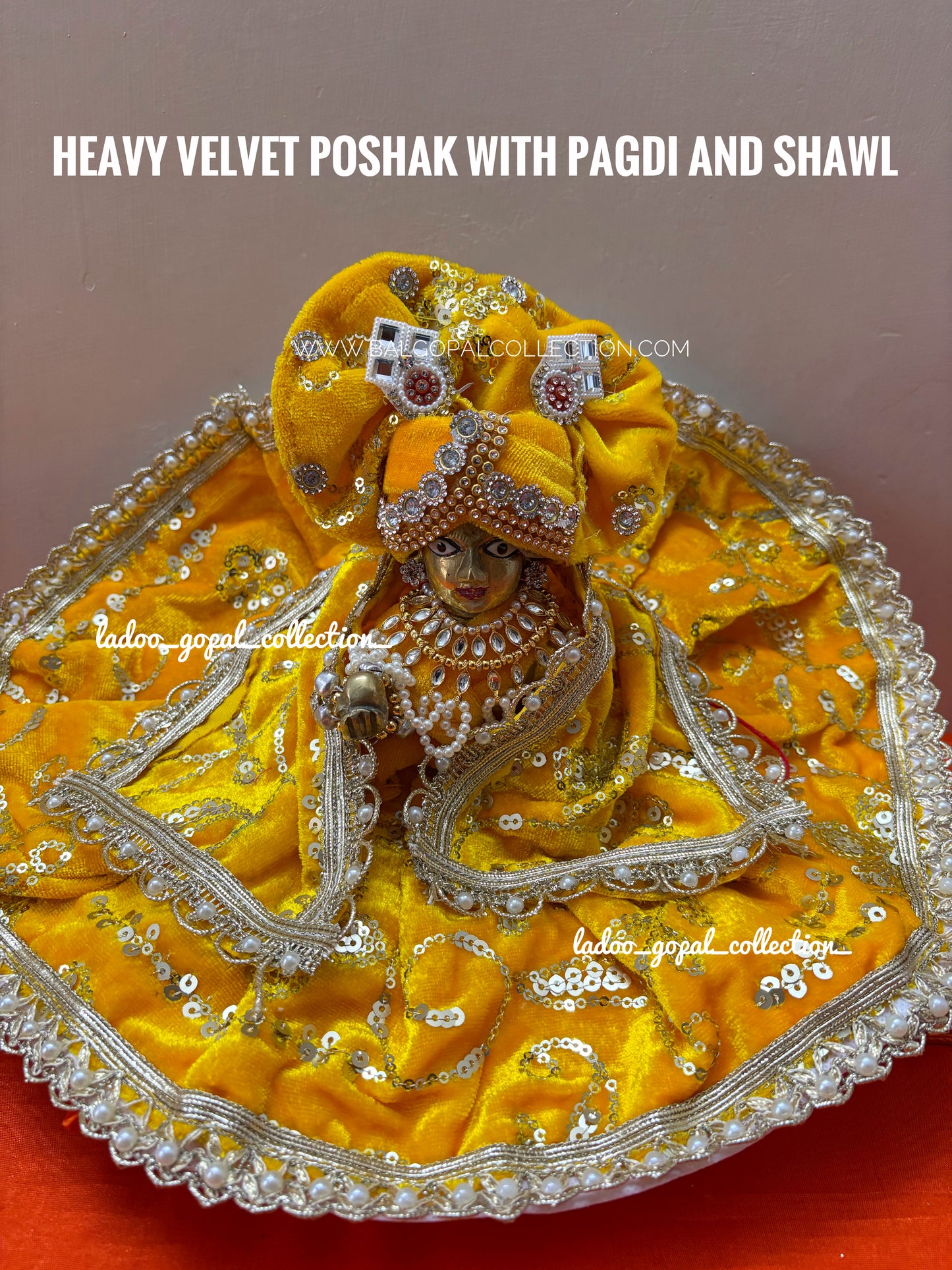 Heavy velvet poshak for laddu gopal