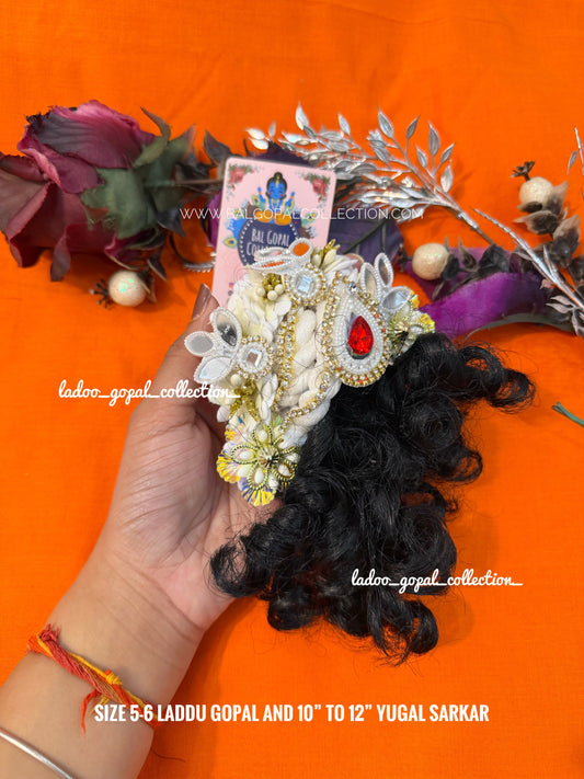 Heavy designer kesh for laddu gopal size 5-6