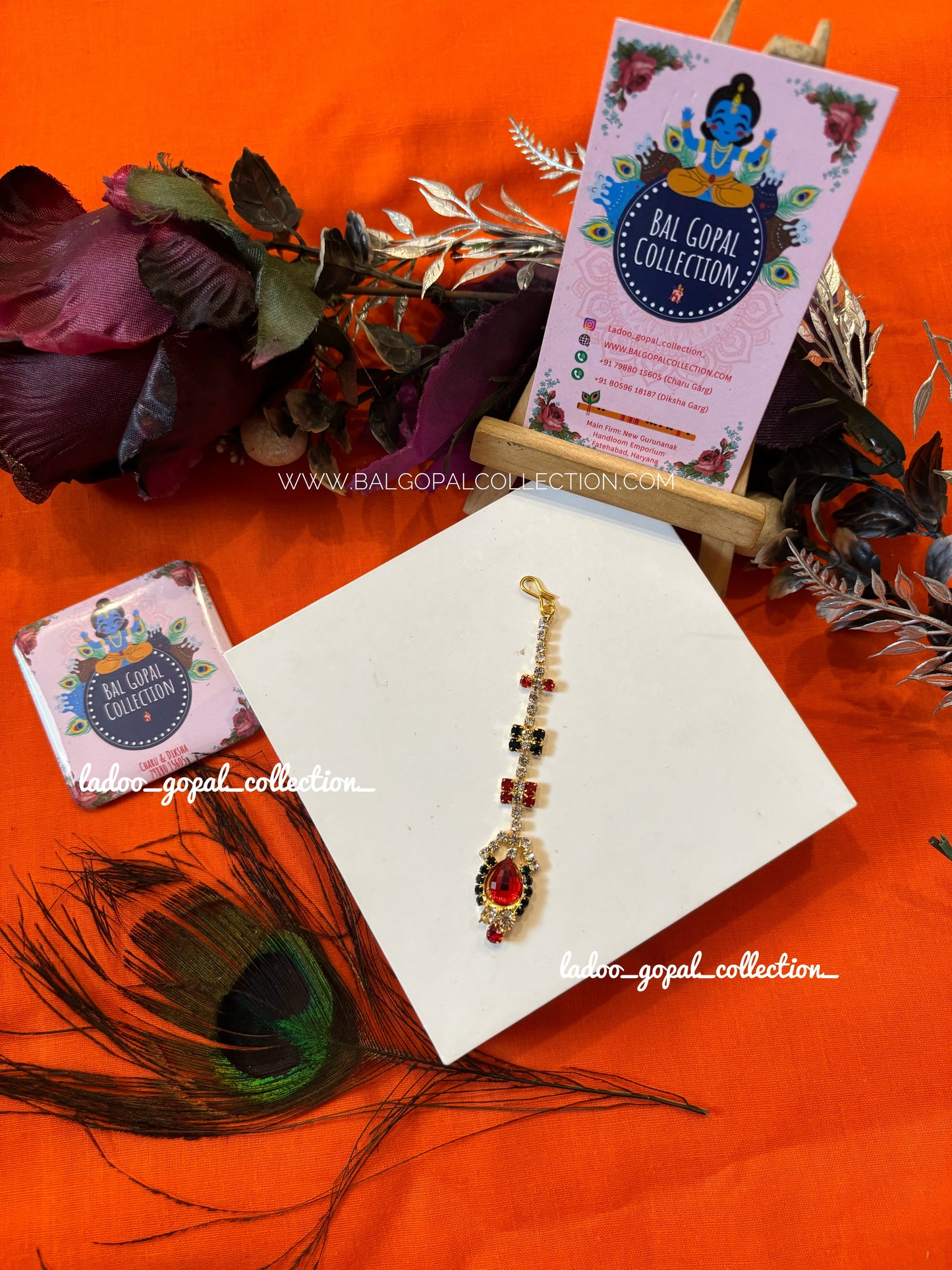 Heavy Stone mangtika for radha rani