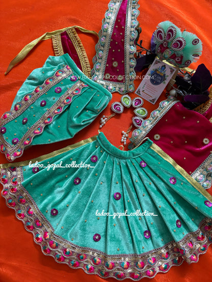 Velvet Radha-krishna Poshak (RK Set)