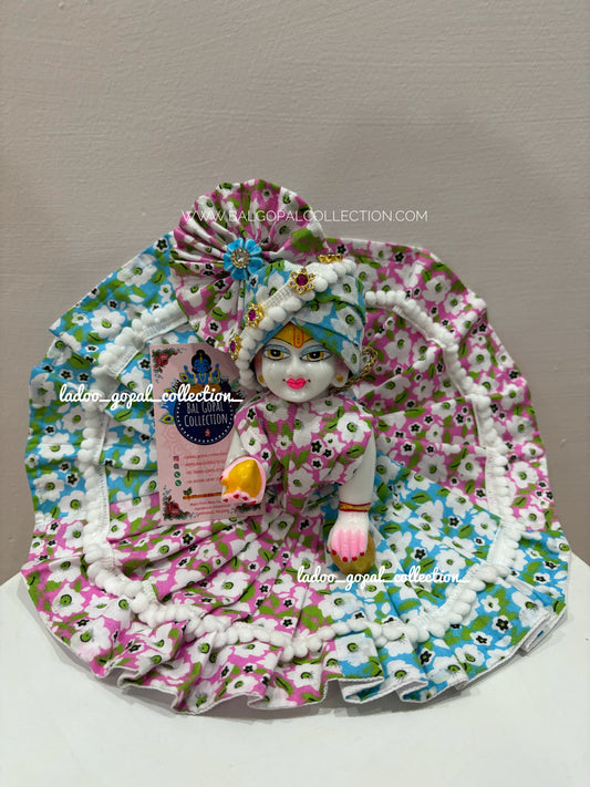 Cotton poshak with pagdi for laddu gopal