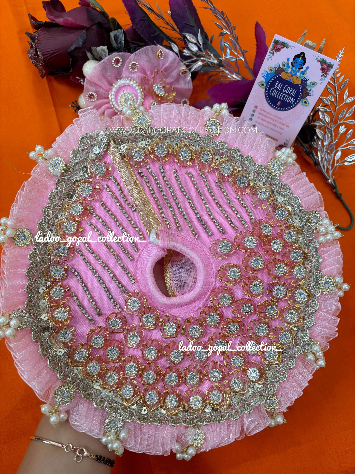 Gulabi raas laddu gopal poshak