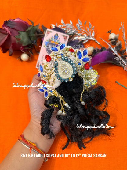 Heavy designer kesh for laddu gopal size 5-6