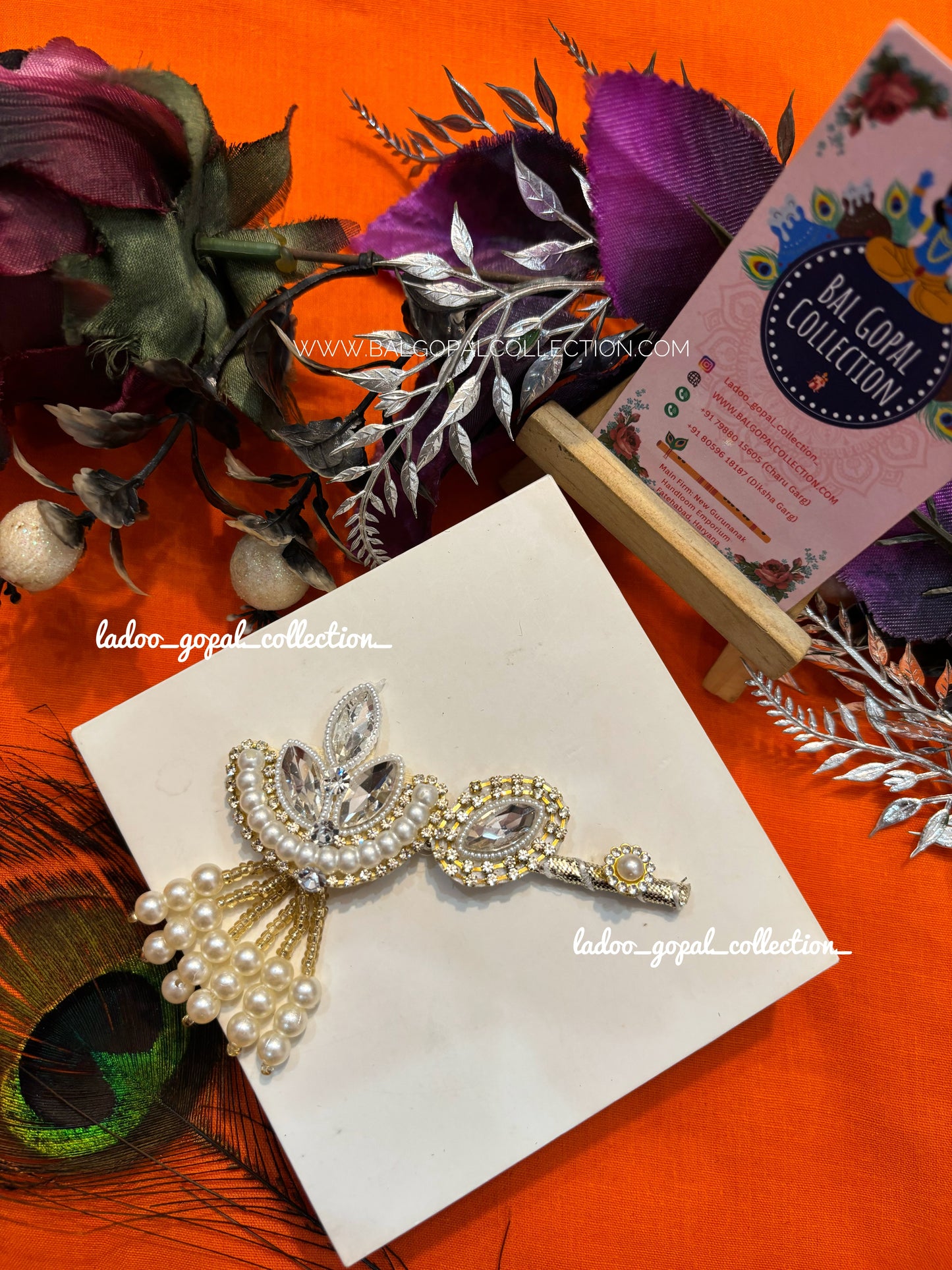 Heavy white bansi for laddu gopal