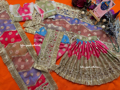 Heavy Radha krishna poshak (7 inches)