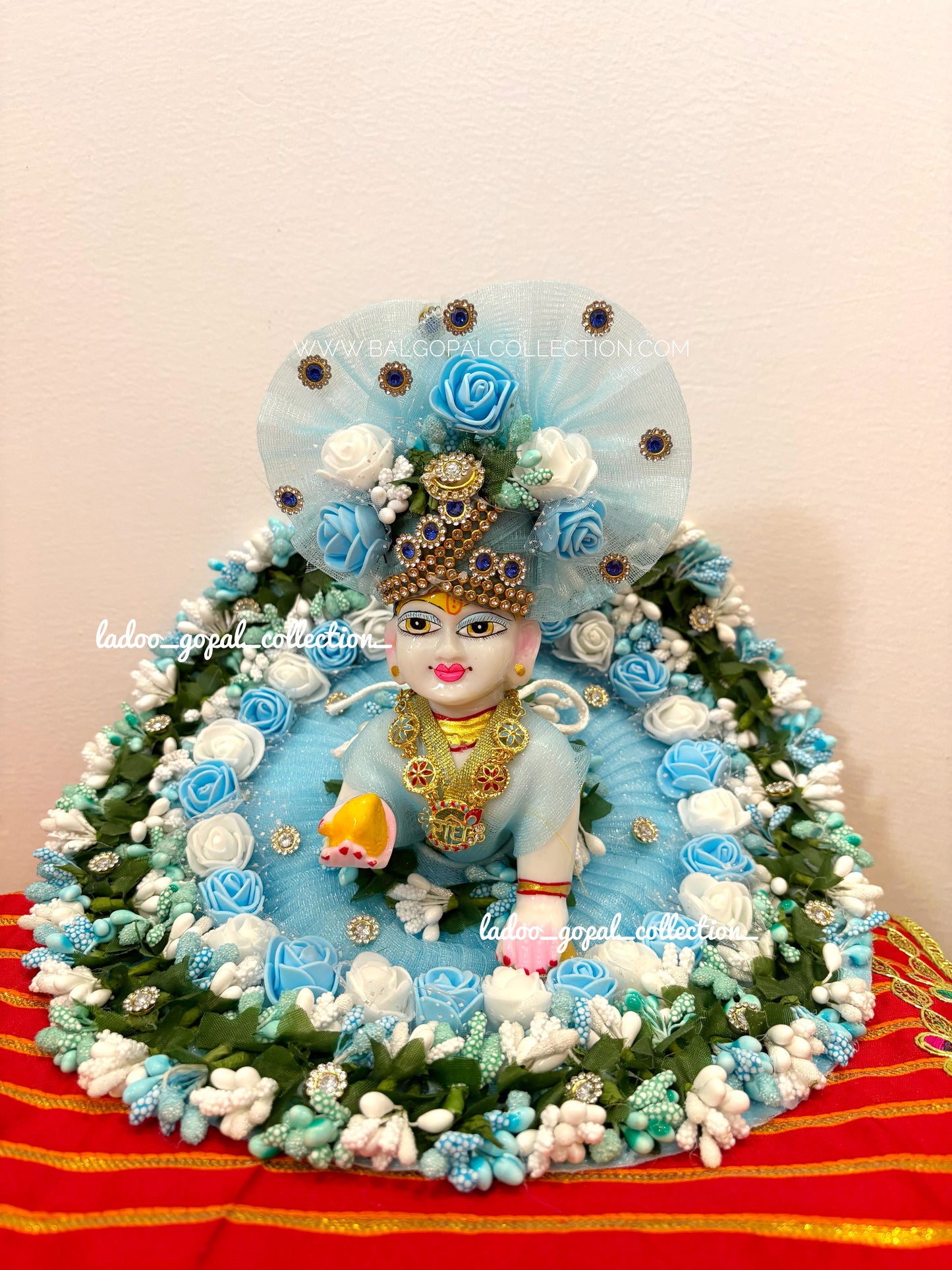Neelgagan poshak for laddu gopal with pagdi