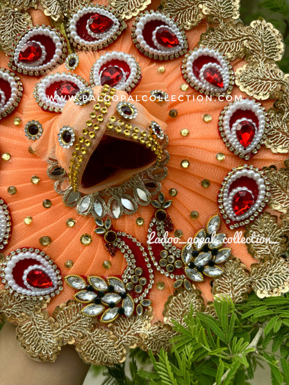 Heavy peacock poshak for laddu gopal