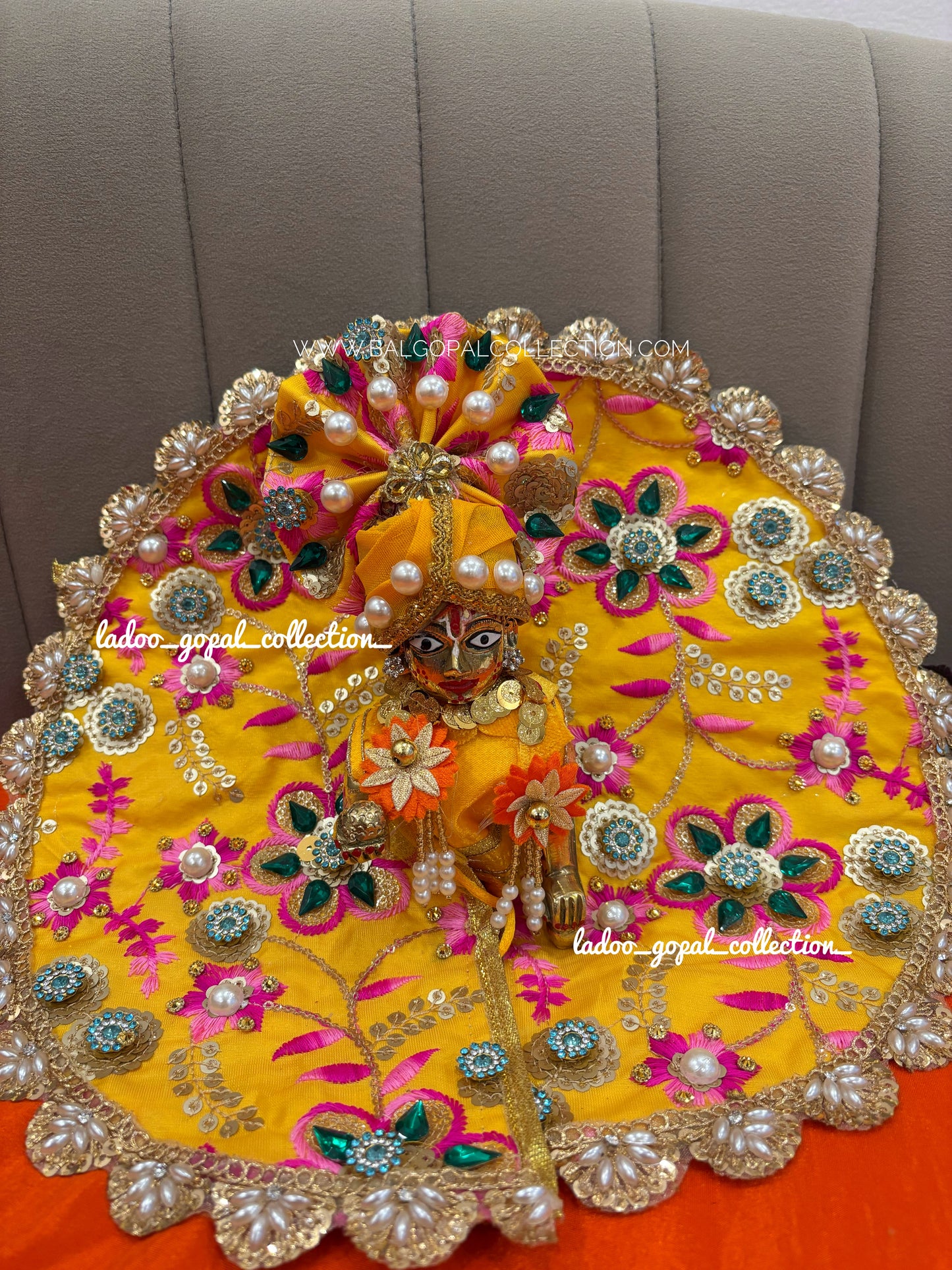 Yellow Heavy poshak for laddu gopal