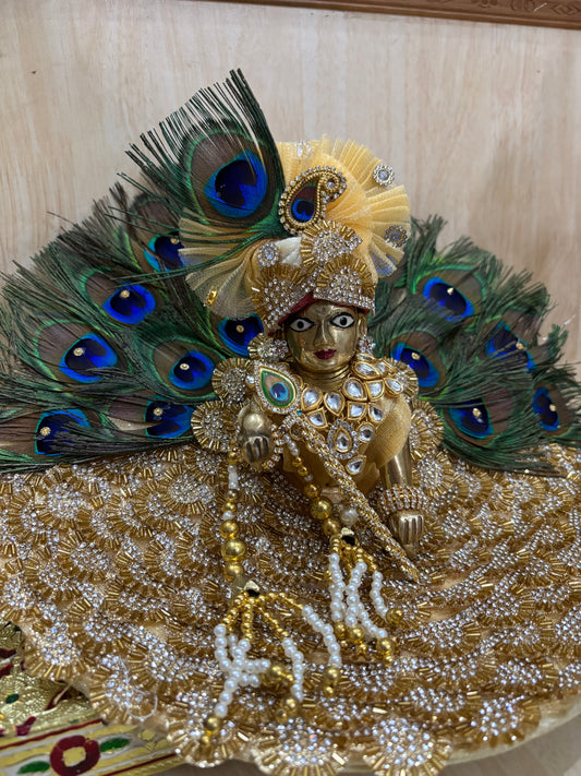 Swarn morpankhi poshak for laddu gopal