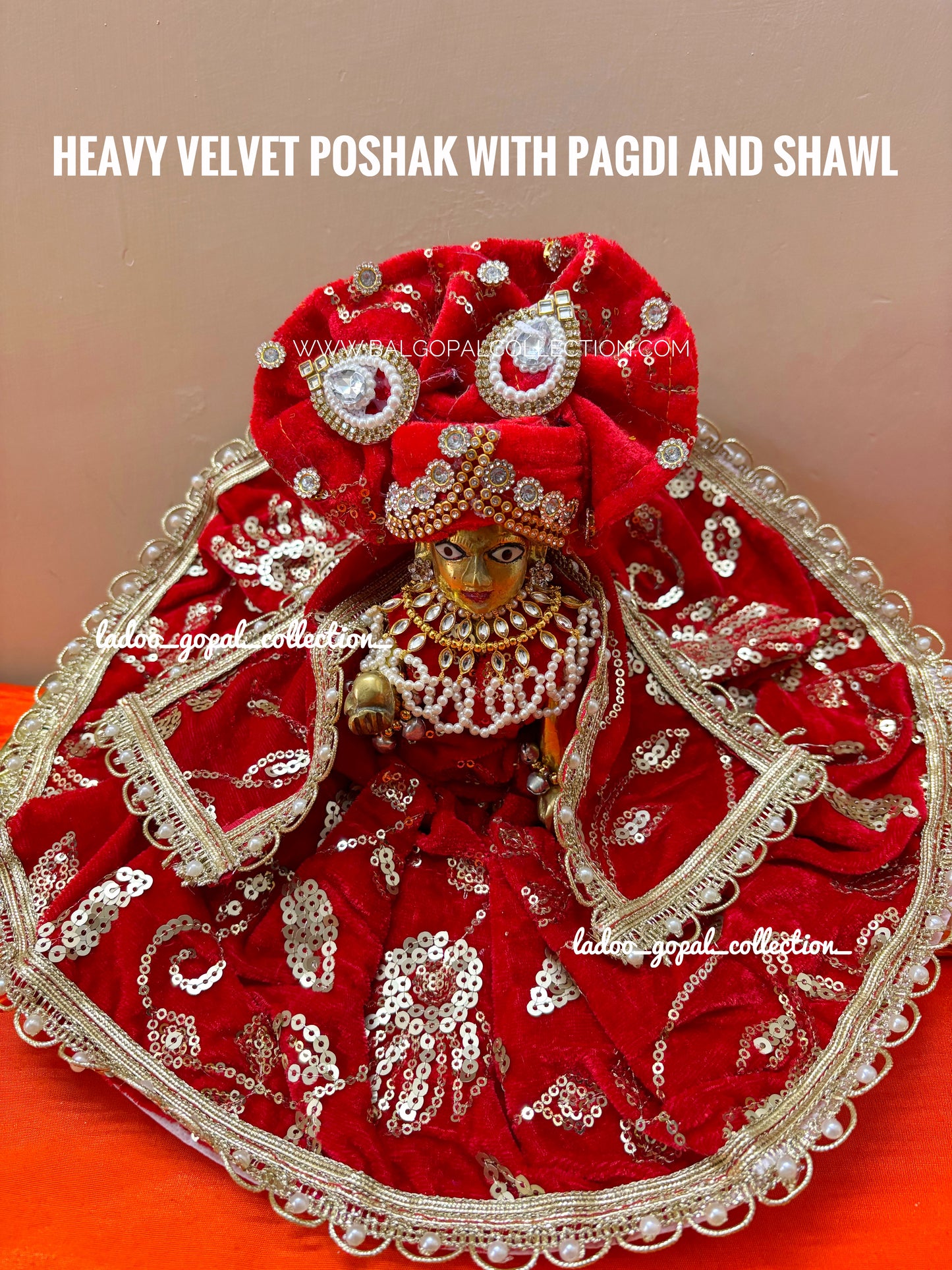 Heavy velvet poshak for laddu gopal