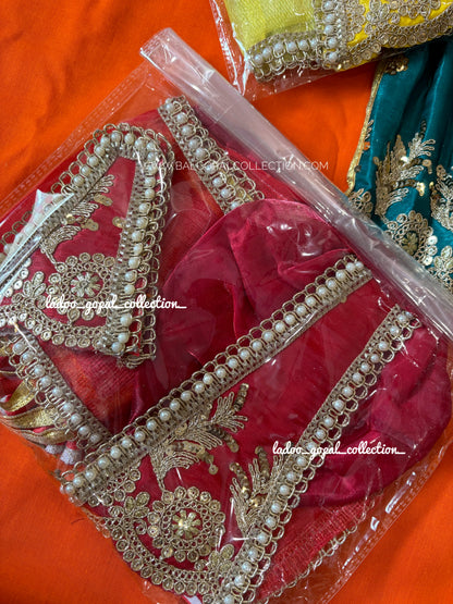 Heavy fabric Radha Krishna Poshak (9 inch)