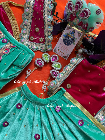 Velvet Radha-krishna Poshak (RK Set)