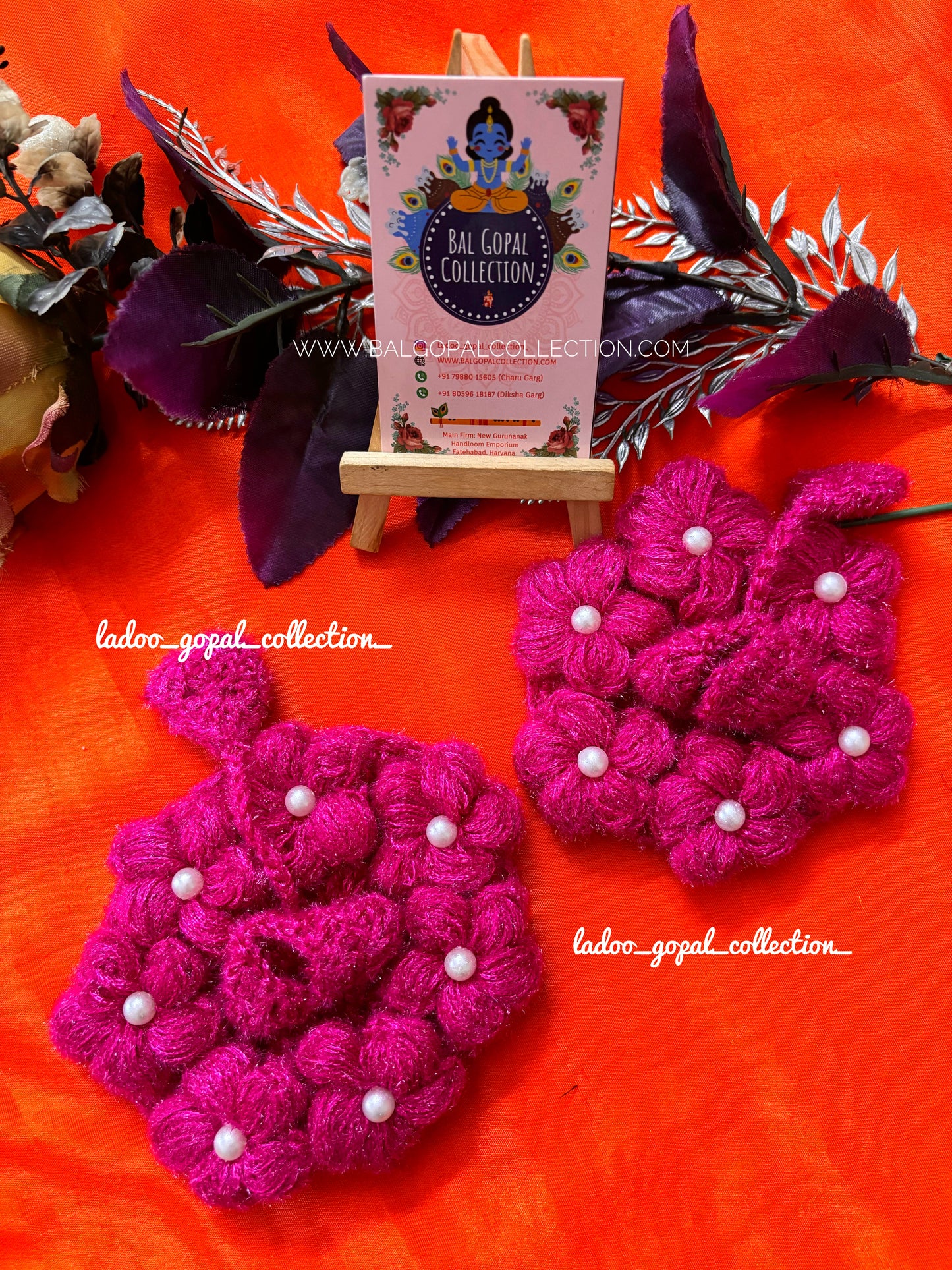 Woollen Flower poshak for laddu gopal size 0-1