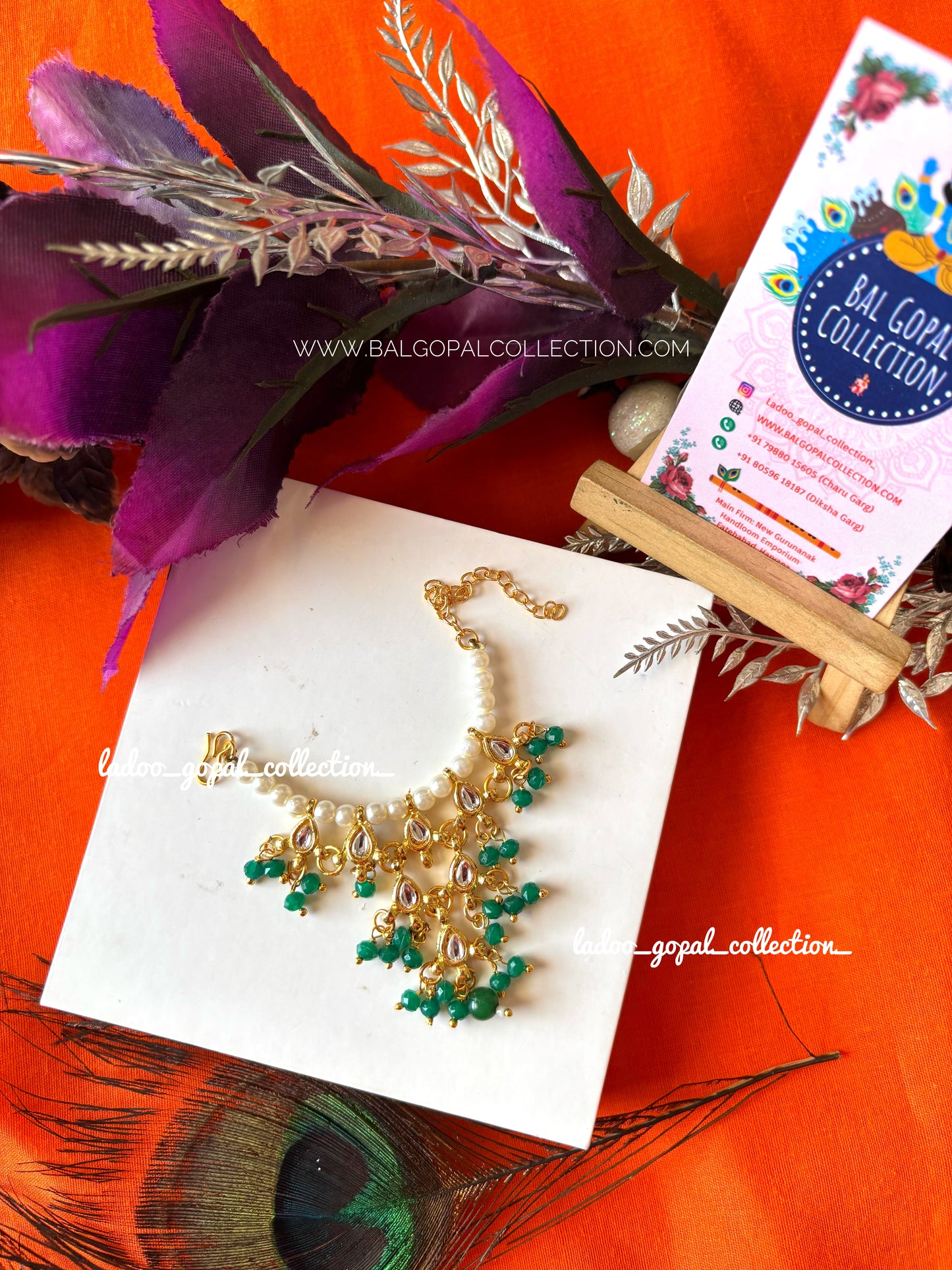 Heavy green choker mala for laddu gopal size 4-5-6