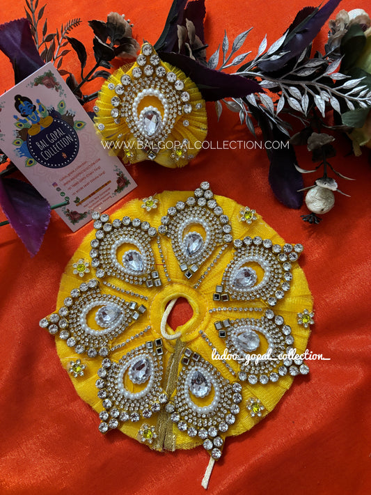 Yellow heavy poshak for laddu gopal size 2-3