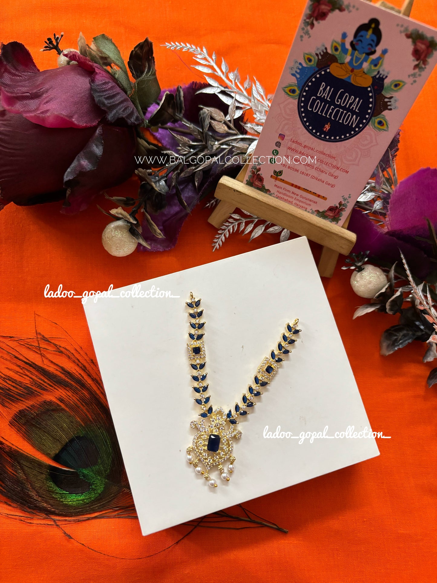 Royal blue AD mala for laddu gopal size 5-6-7