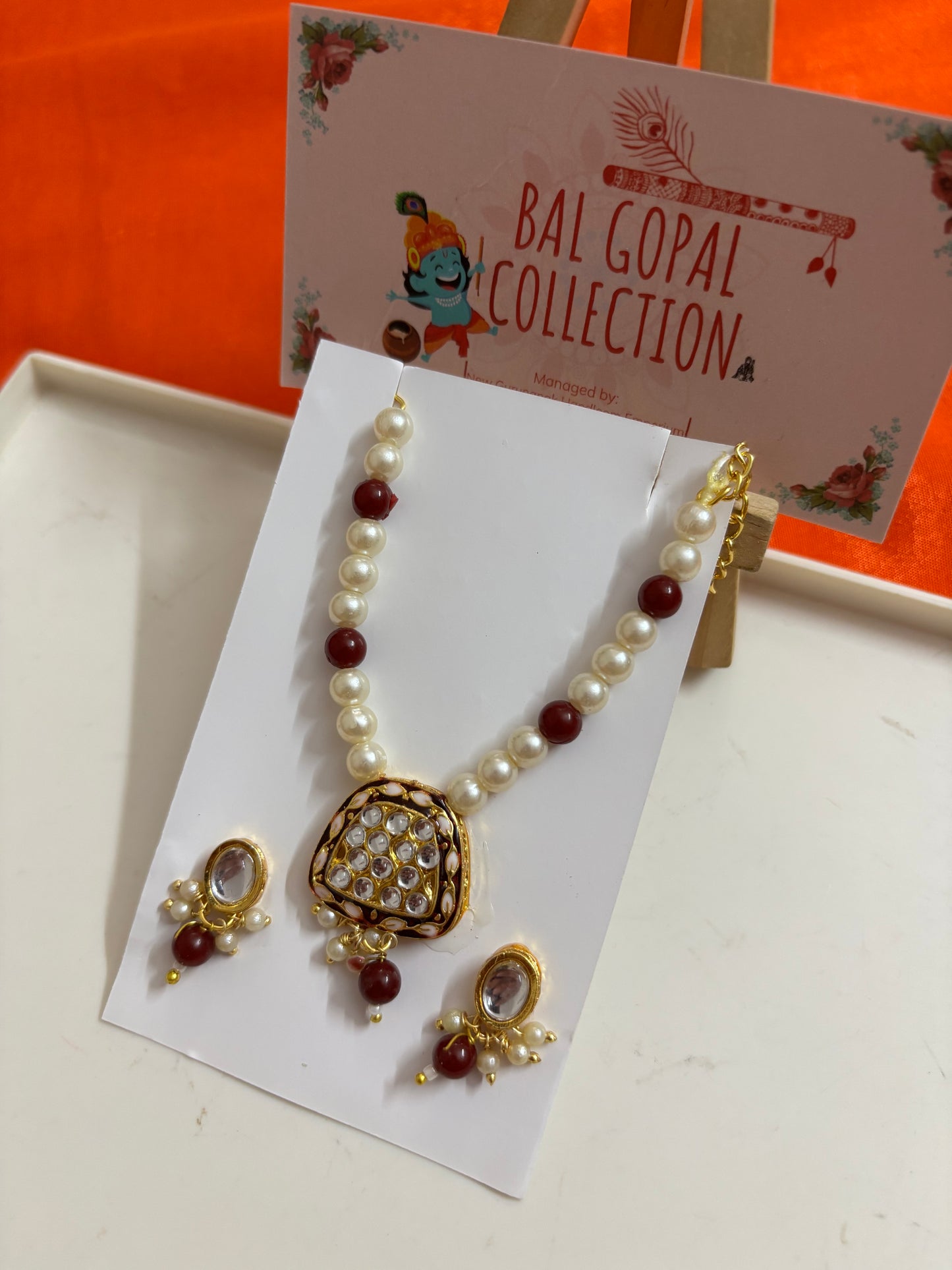 Heavy mala earrings set for laddu gopal