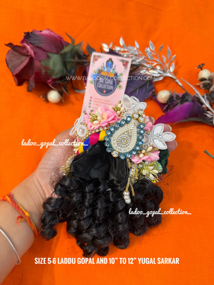 Heavy designer kesh for laddu gopal size 5-6
