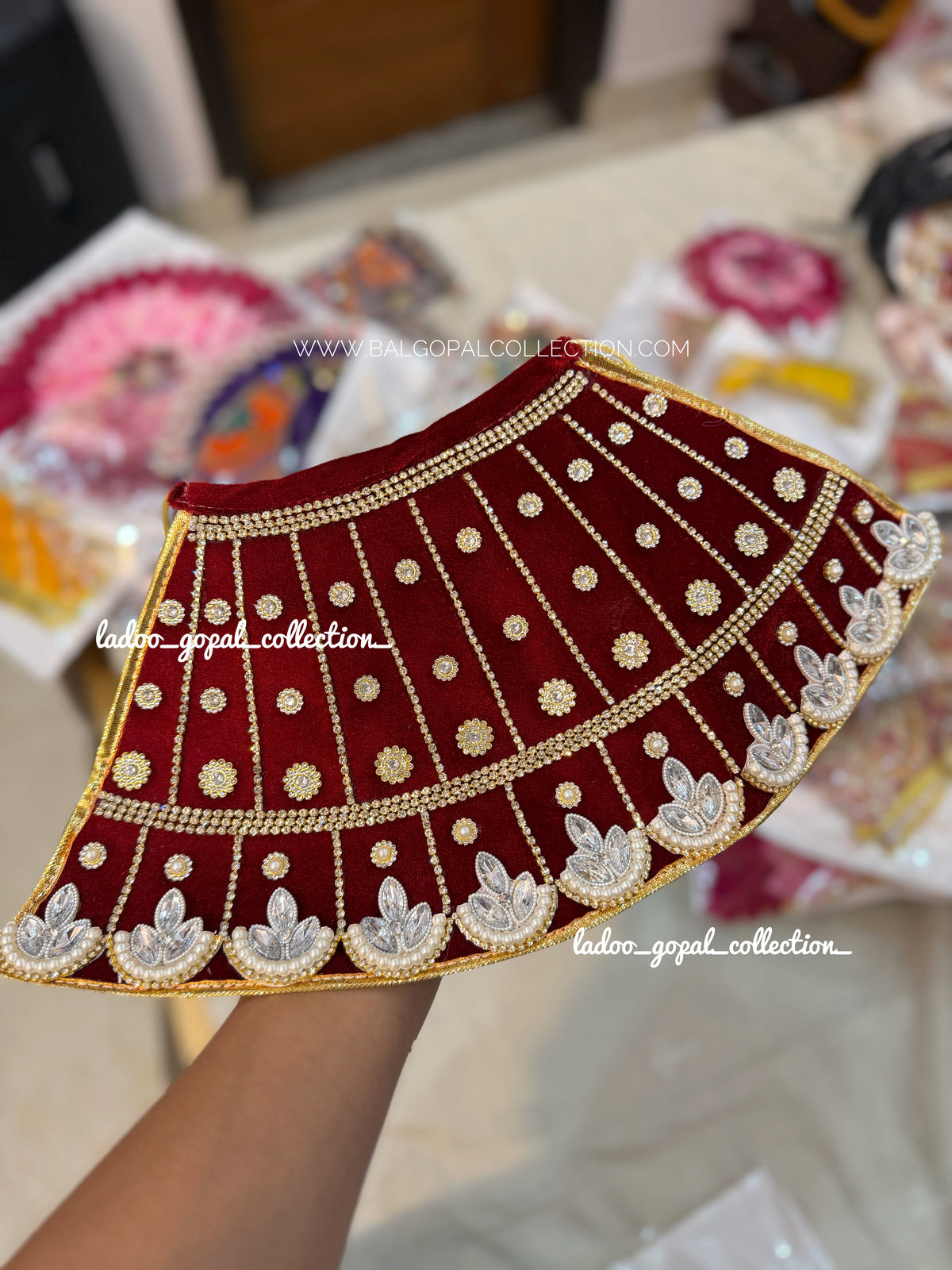 Velvet lehnga for mata rani