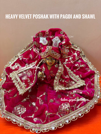 Heavy velvet poshak for laddu gopal