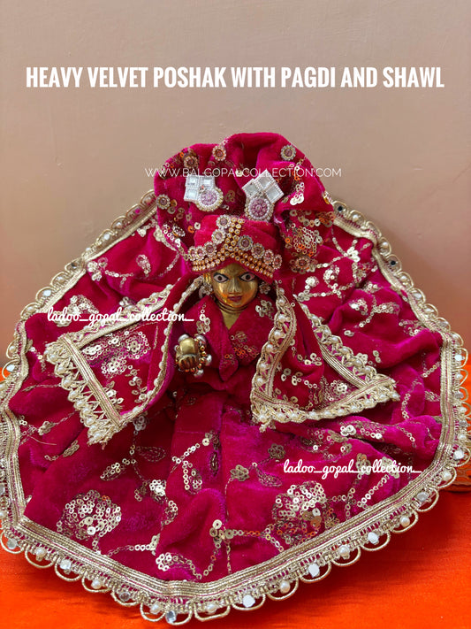 Heavy velvet poshak for laddu gopal