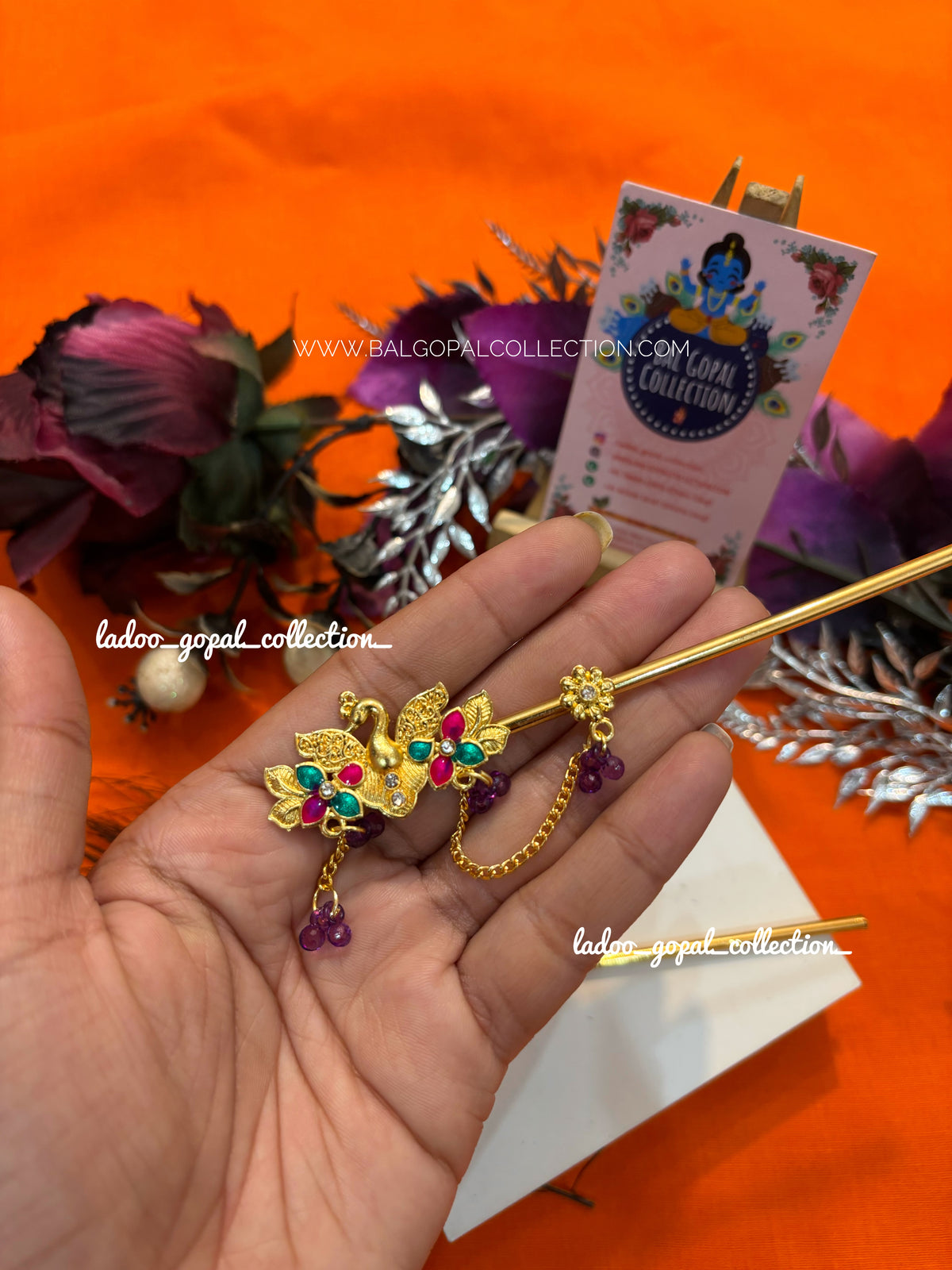 Premium peacock bansi for laddu gopal