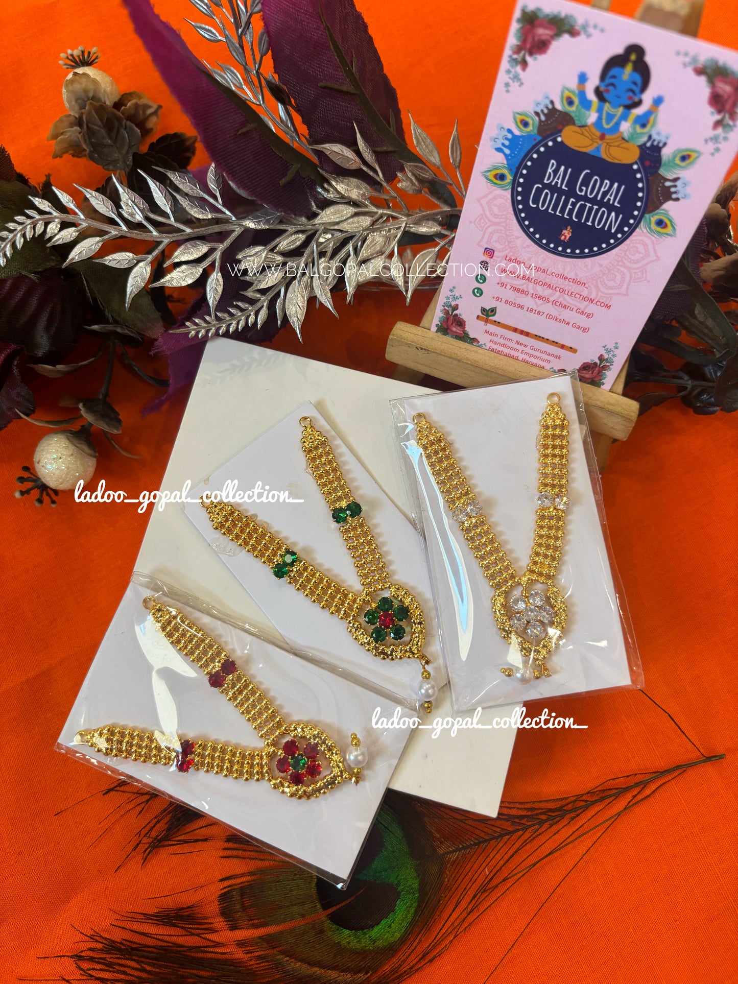 Gold mala for laddu gopal size 4-5-6