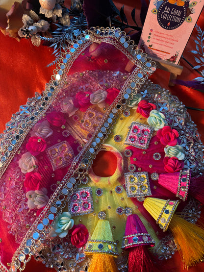 Heavy colorful poshak with pagdi for laddu gopal