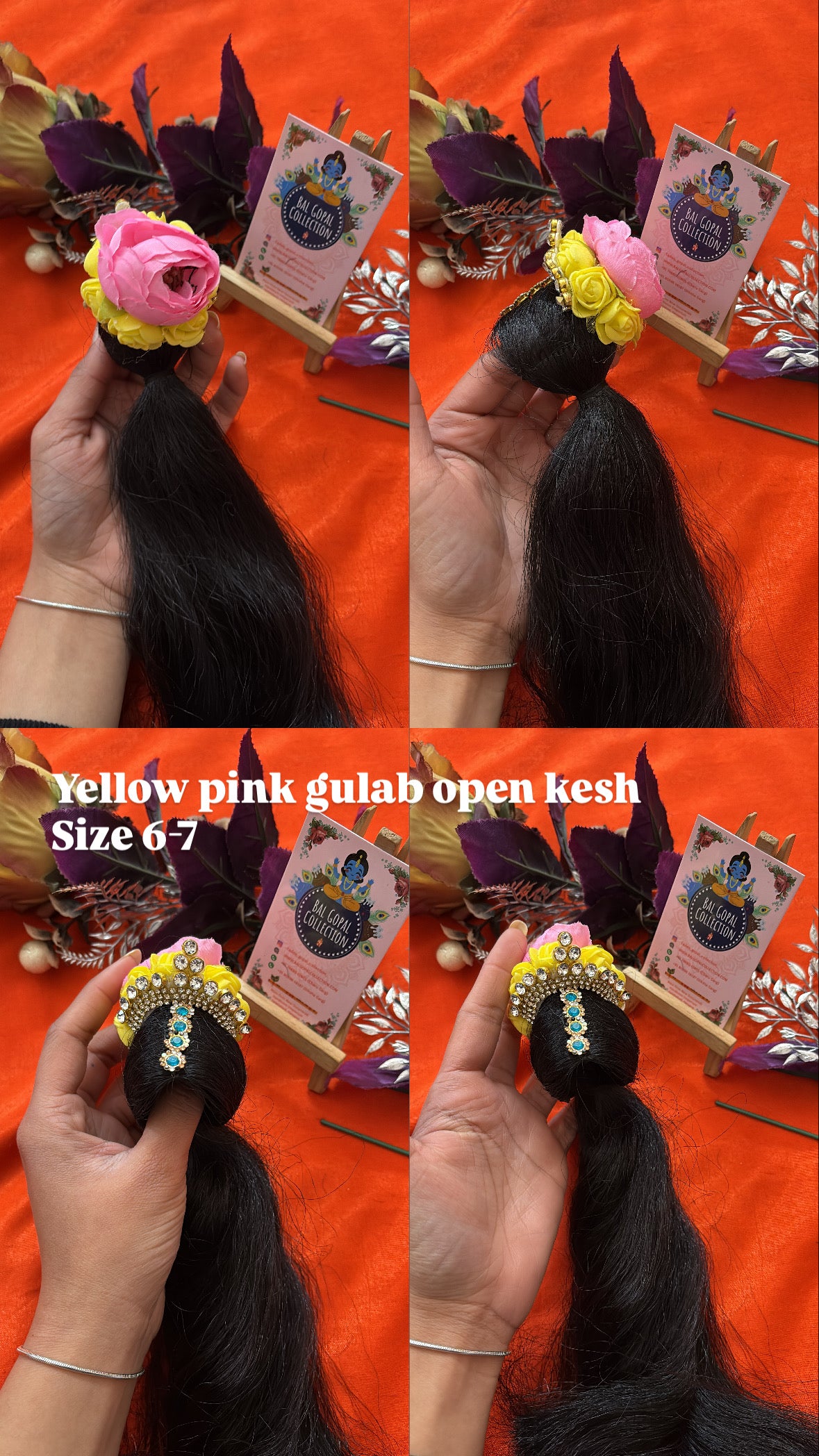 Heavy designer kesh for radha rani