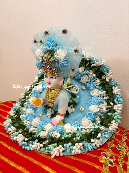 Neelgagan poshak for laddu gopal with pagdi