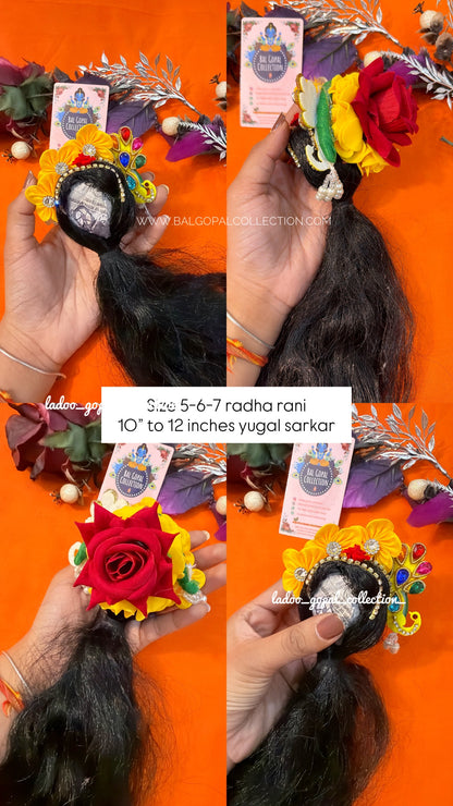 Heavy long kesh for radha rani size 5-6-7