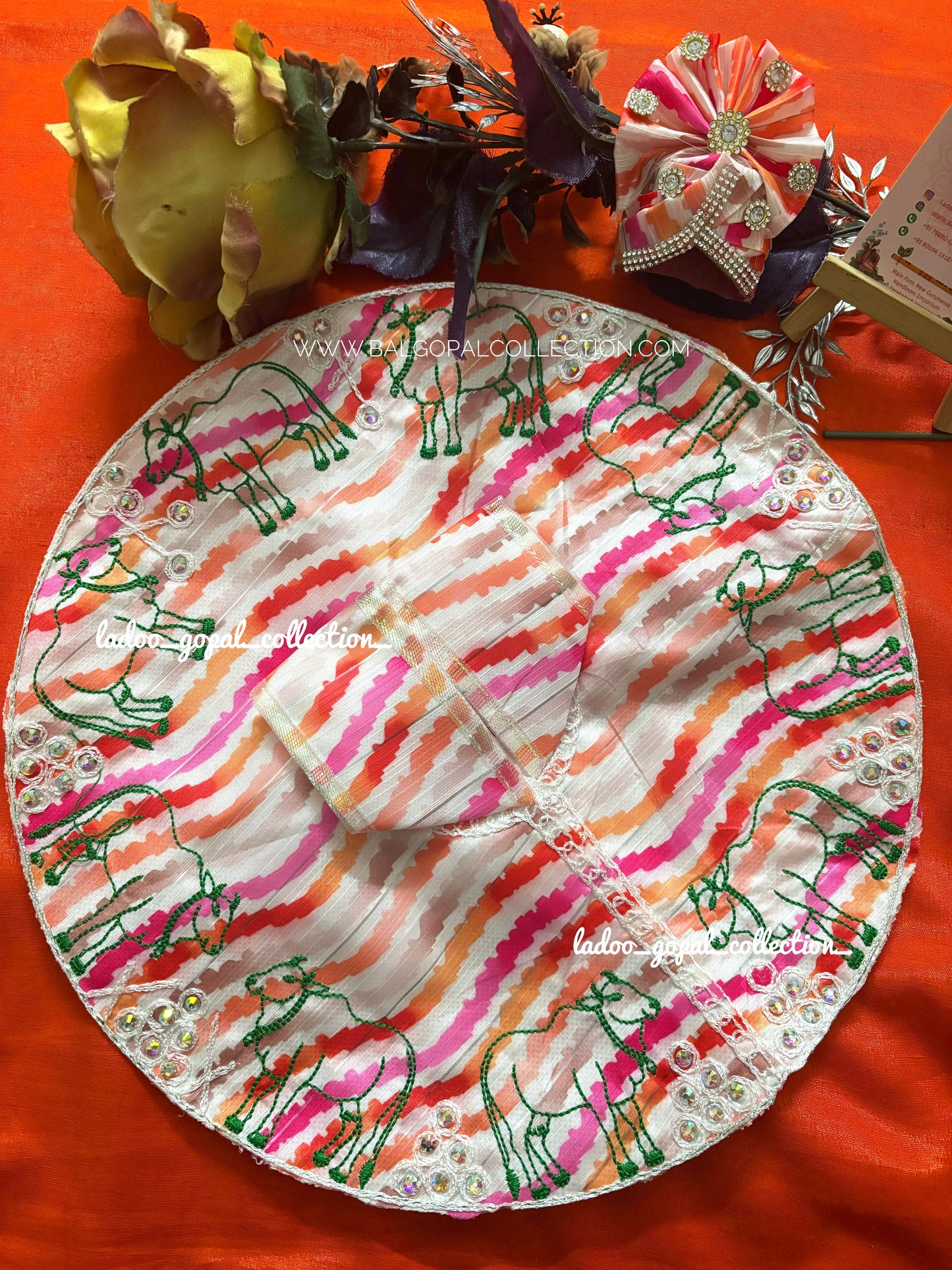 Cotton poshak with pagdi for laddu gopal