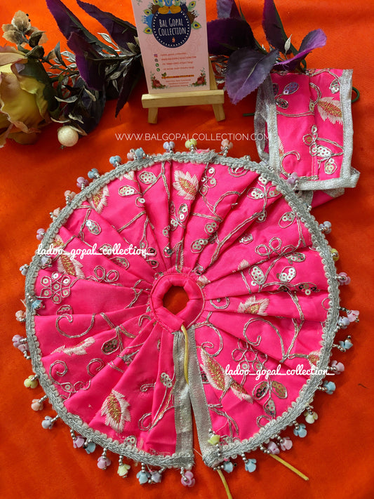 Heavy pink poshak for laddu gopal/ Radha rani
