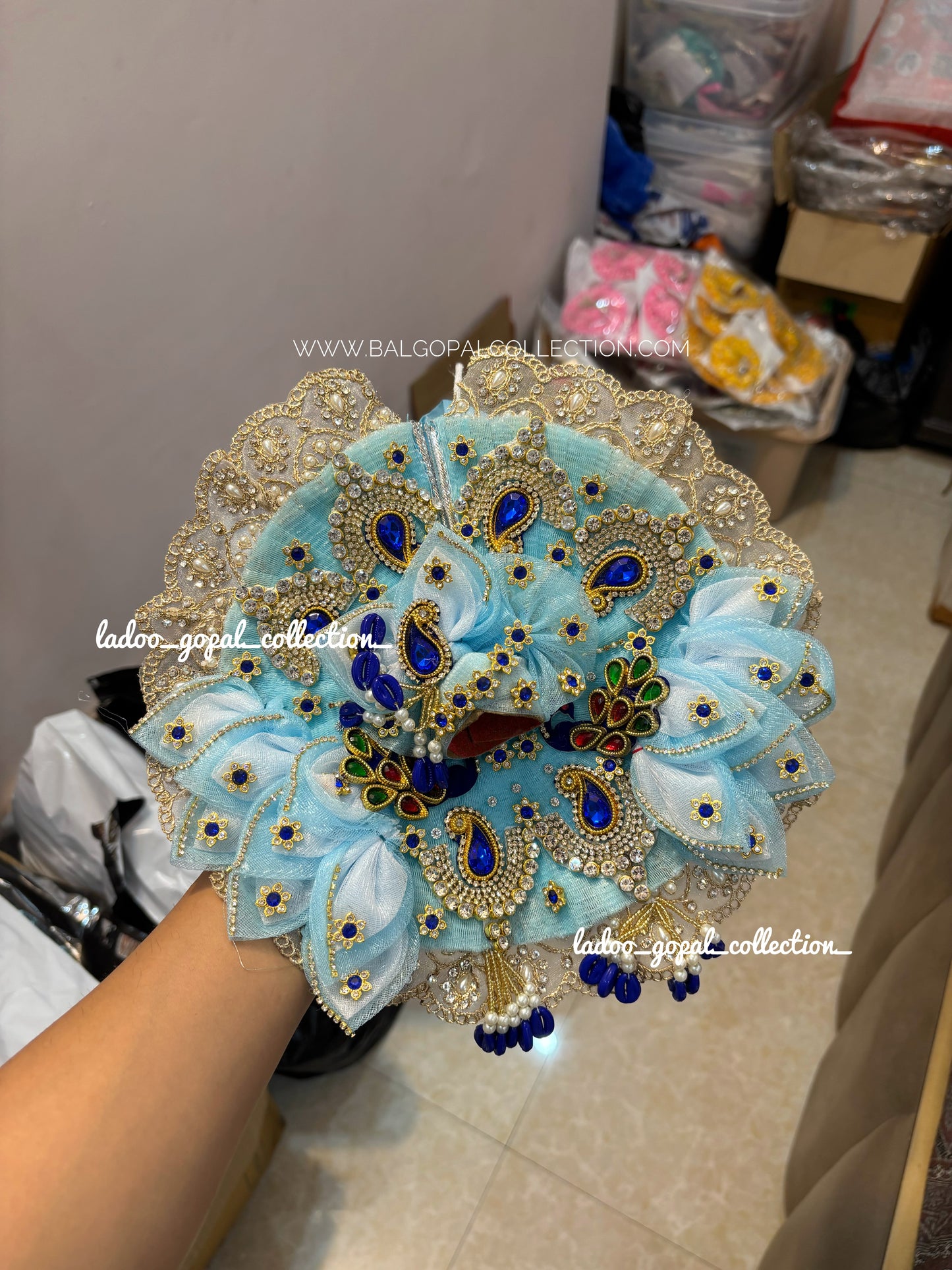 Heavy neelam poshak for laddu gopal