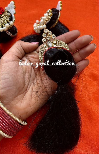 Heavy Silver Tiara for Radha Rani Open Kesh size 4 | Deity Hair Accessory