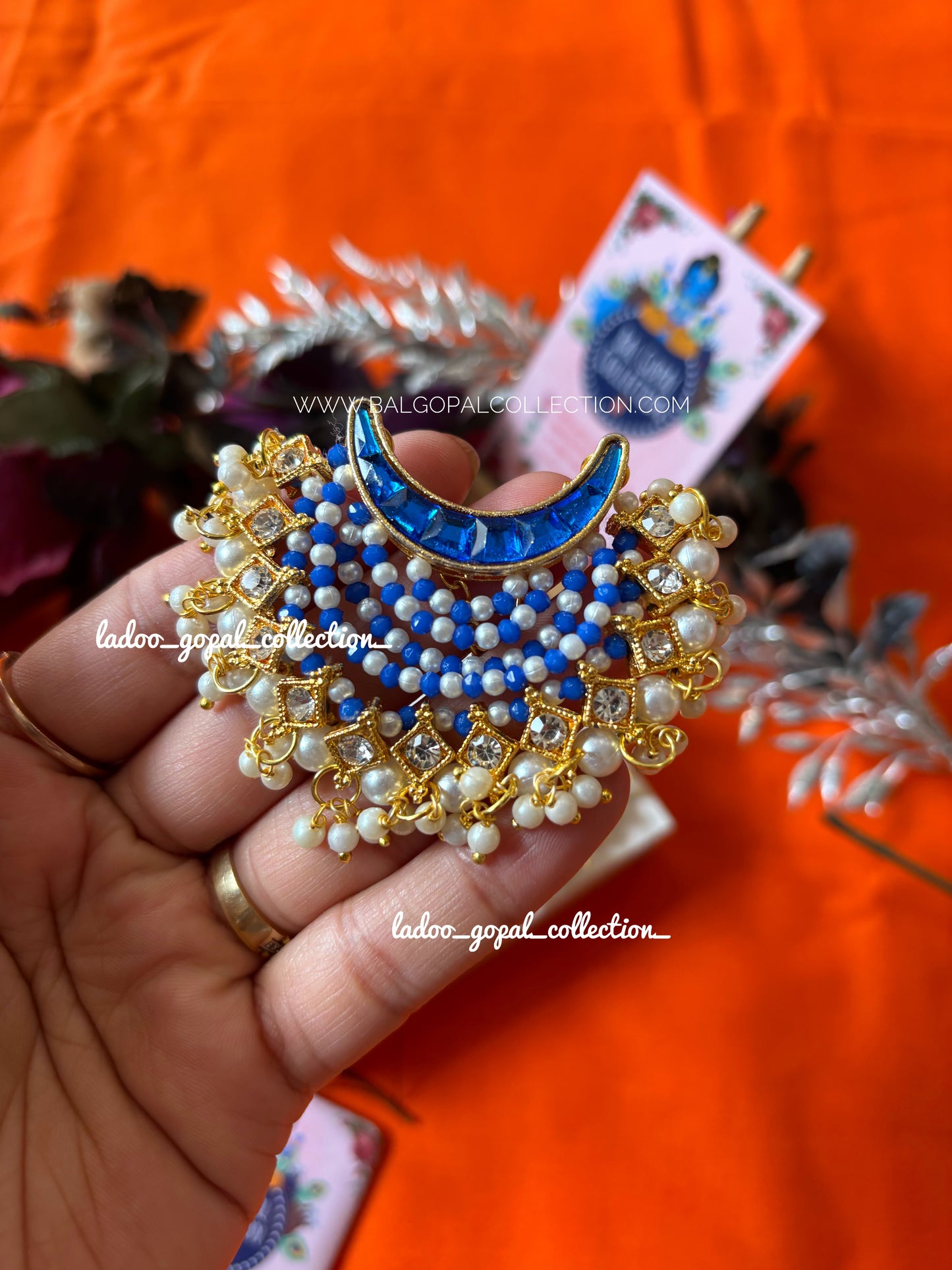 Premium kundan moti mala for laddu gopal size 4-5-6-7