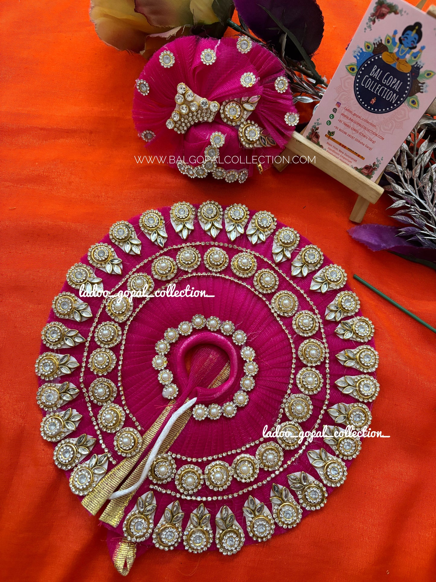Heavy dark pink poshak for laddu gopal