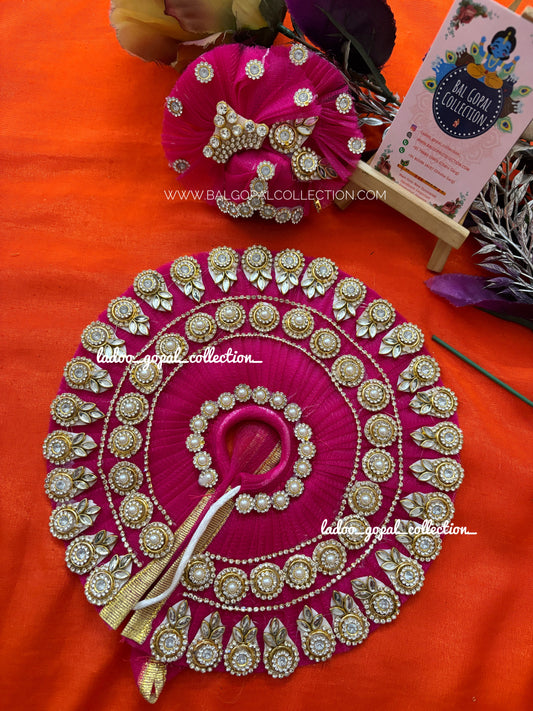 Heavy dark pink poshak for laddu gopal