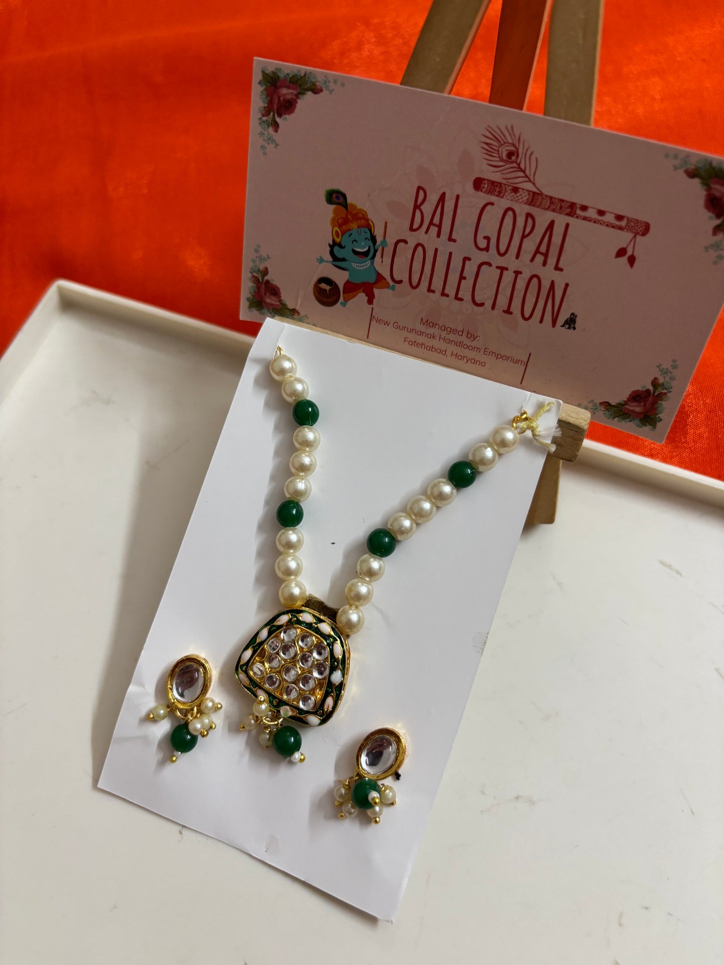 Heavy mala earrings set for laddu gopal