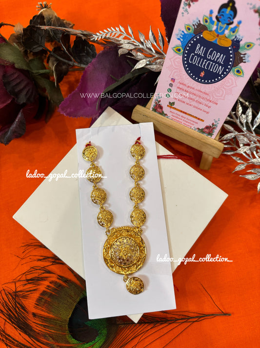 Gold long mala for Radha krishna