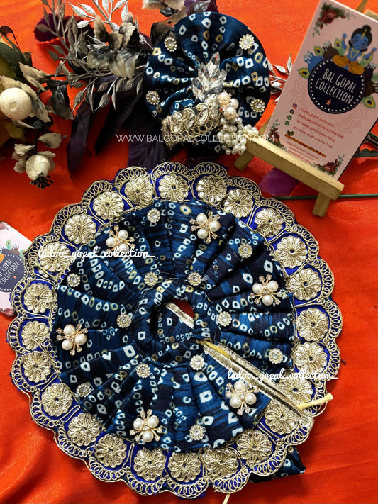 Blue bandhej poshak laddu gopal
